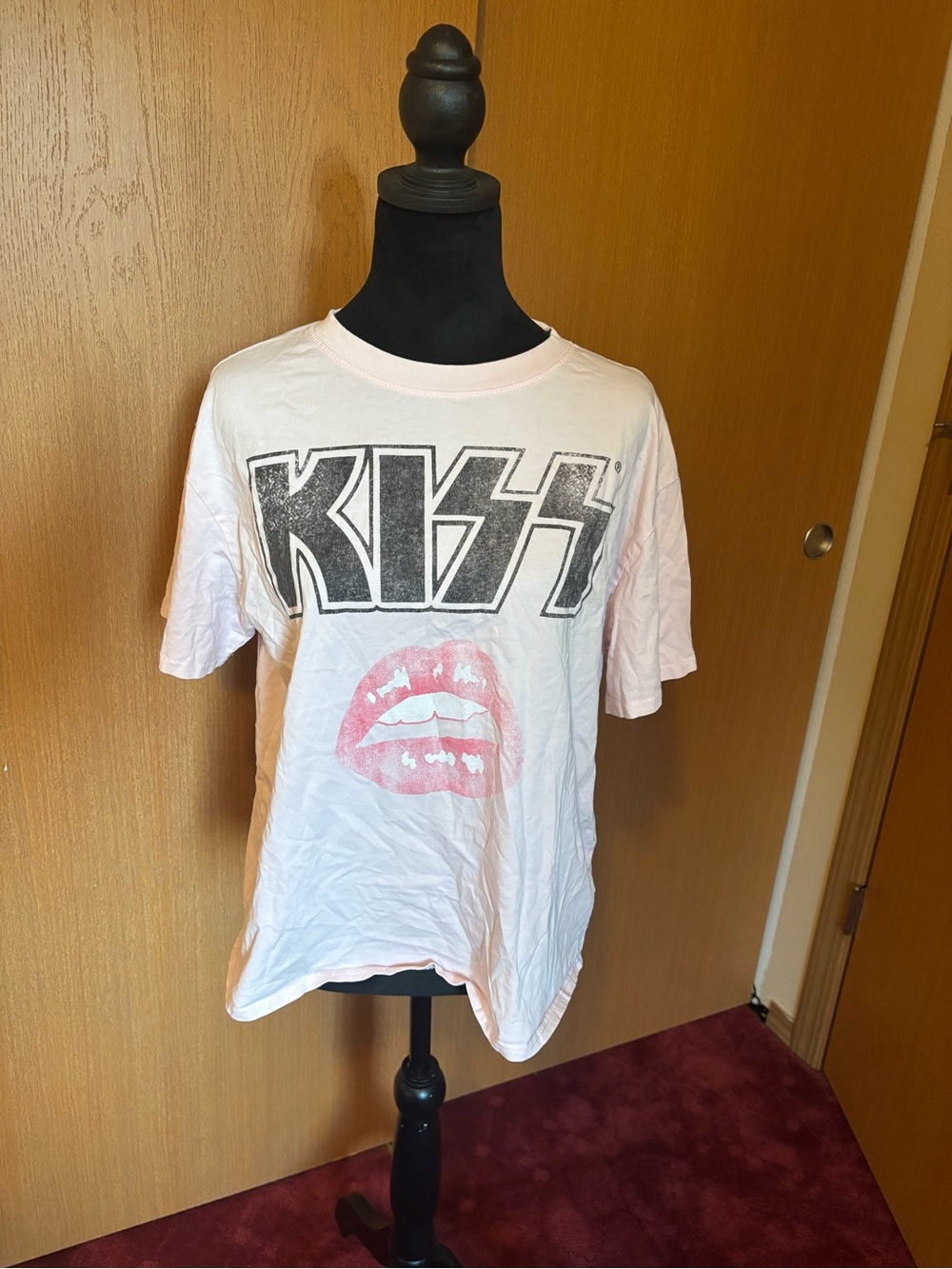 Kiss Pink Graphic Tee with Lip Print